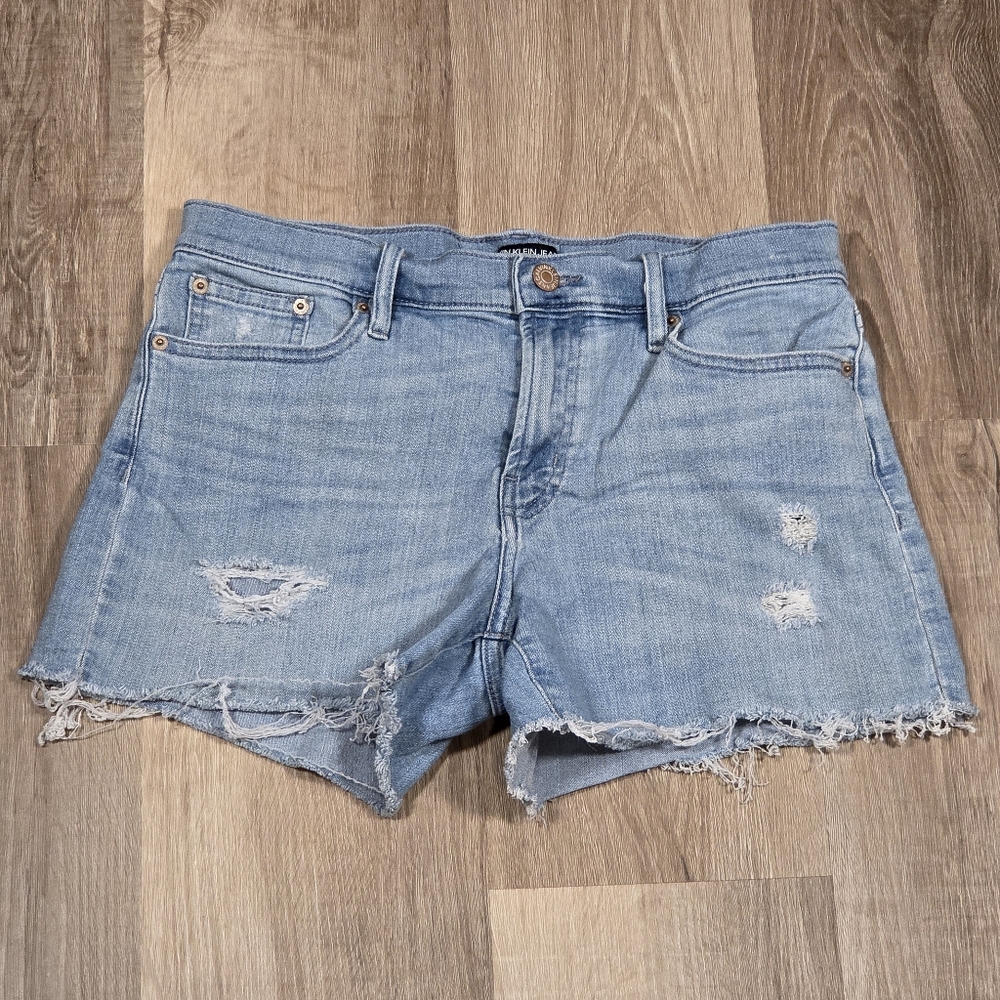 Calvin Klein Jeans Shorts Womens Size 28 Blue Denim Distressed